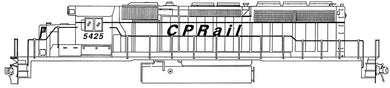 HO Decal CPRAIL ex Union Pacific SD40-2 - red lettering - circa 1999 -