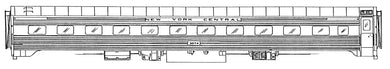 HO Decal NYC stainless steel passenger cars - grey lettering - circa 1958-1968 -