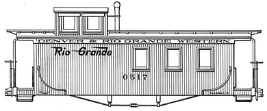 HO Decal D&RGW 28' wood caboose (narrow gauge)- circa 1924 & 1936 -