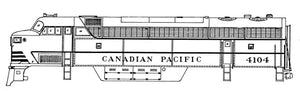 HO Decal CP Diesel roadswitcher-block lettering, circa 1950 to 1980 -