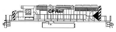 HO Decal CP Diesel cab unit-script lettering, circa 1965 to mid-70's -