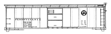 HO Decal PRR X28 40 1-1/2 door steel auto car- circa 1925 #120014-125000