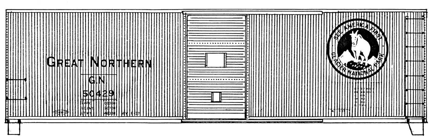 HO Decal B&O 50' double door box-'SENTINEL SERVICE' circa 1962 #288000-288698