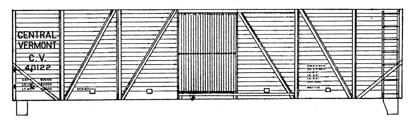 CV single and double door 40' outside braced boxes #40000-40198 -