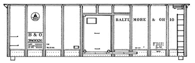 HO Decal B&O M-66 40' steel box - circa 1964 #470000-470999