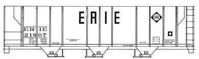 HO Decal ERIE 65' mill gondola, small black & white herald, circa 1945 #14950-14999 -