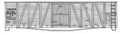 HO Decal CGR 40' 9 panel single sheathed box, circa 1917 #260000-260499