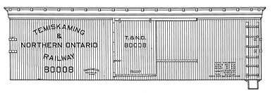 HO Decal T&NO 36' double sheathed wood box, circa 1908 #80000-80098 -