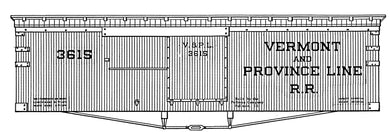 HO Decal V&PL 36' wood double sheathed box, circa 1896 #3500-3599