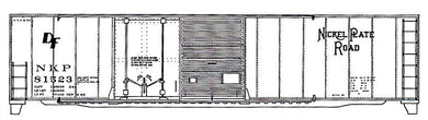HO Decal NKP 50' composite door box, circa 1963 #81500-81649