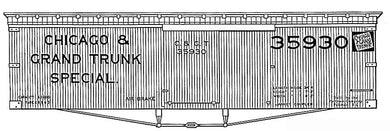 HO Decal C> 36' double sheathed box, circa 1898