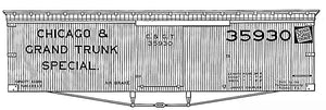 HO Decal C&GT 36' double sheathed box, circa 1898