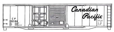 HO Decal CP 50' auxiliary door box - large script lettering, circa 1968 #202000-202199