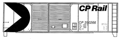 HO Decal CPRAIL 40' double-door steel box, red car, multimark, circa 1978 #290000-291024