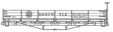 HO Decal D&RGW 30' drop bottom gondola, circa 1924 AND 1936 #700-899-