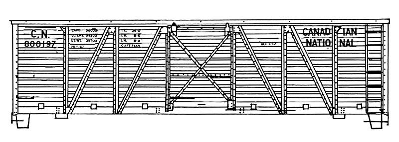 HO Decal CN 36' & 40' stockcars, circa 1947 #810300-810636 - WILL LETTER TWO CARS -