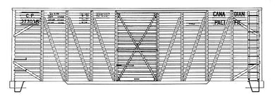 HO Decal CP 36' or 40' stock car, circa 1956 #277000-277199 - WILL LETTER TWO CARS