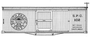 HO Decal SPC 28' wood boxcar (narrow gauge) - circa 1888 #2-20,92-176,288-336