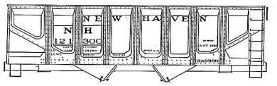 HO Decal NH panel-sided twin hopper, black car, circa 1933 #21300