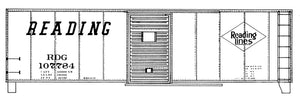 S SCALE RDG 40' steel box-black and white herald, speed lettering,circa 1964 #107500-107999