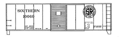 HO Decal SOUTHERN 40' steel box, circular 