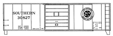 HO Decal SOUTHERN 40' PS-1 box, circular 