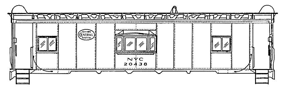 HO Decal NYC steel bay-window caboose, circa 1956 #20203-20497 -