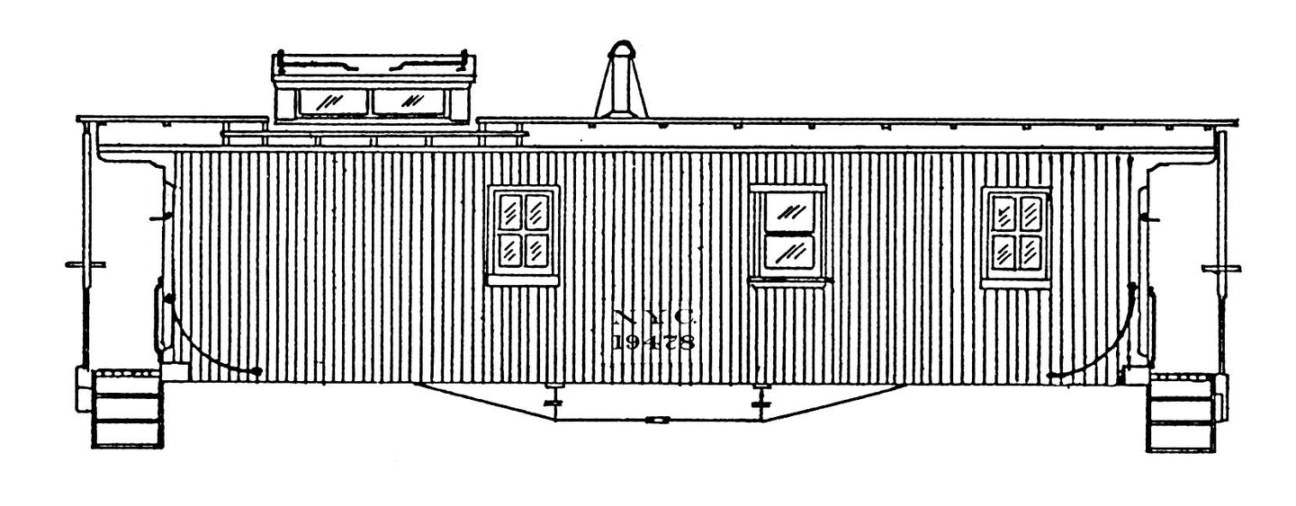 HO Decal NYC wood caboose, circa 1936 & 1950 #19000-20082