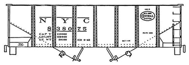 HO Decal NYC USRA twin hopper (rebuilt), circa 1943 - Lot 410-H #837000-838499