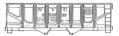 HO Decal NYC panel-side hopper, circa 1936 - Lot 641-H #850210-850299