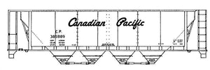 HO Decal CP slab-side covered hopper, block lettering, circa 1954 #380001-380200 -