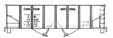 HO Decal CN twin hopper, circa 1923 #115100-117599 -