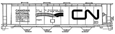 HO Decal CN 3800 tank covered hopper - salt car - Environmental Mode #370000-371555