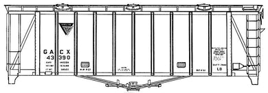 HO Decal GACX airslide - grey car, circa 1963