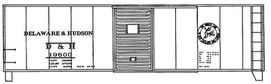 HO Decal D&H 40' PS-1 boxcar, circa 1952 #18400-19899-