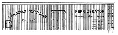 HO Decal CNOR 36' reefer-white car, circa 1910 #16202-16554 -