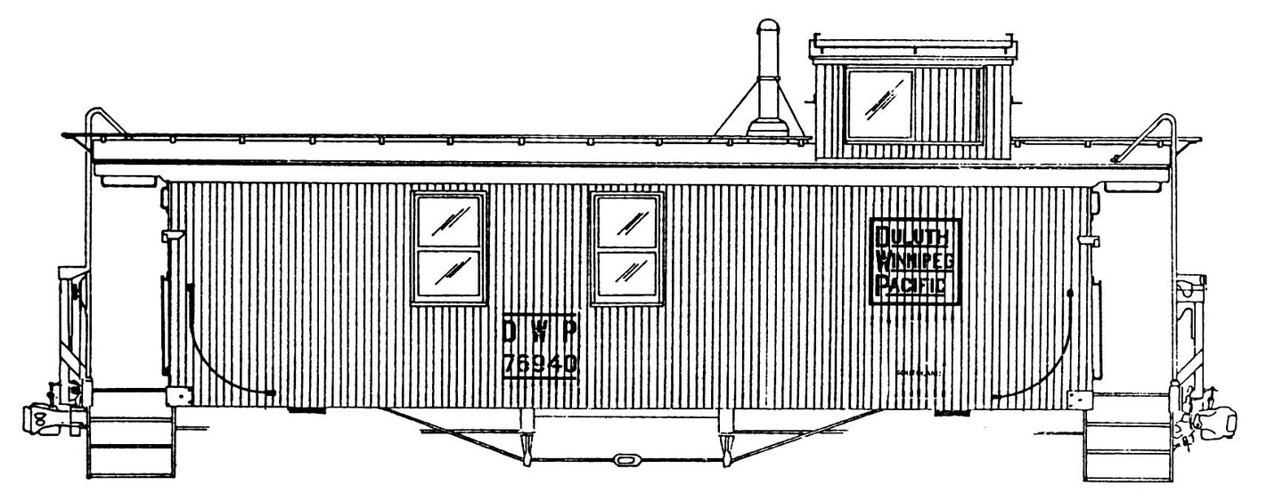 HO Decal DW&P wood caboose - green wafer herald - circa 1927 to 1961 - WILL LETTER TWO CARS