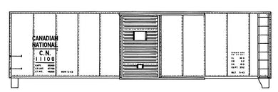 HO Decal CN 40' express boxcar-all green sides-black ends/roof - circa 1943-1950's - 10'0