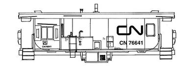 HO Decal CN transfer van - circa 1985 #76500-76709