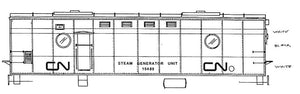 HO Decal CN steam generator - black & grey car - circa 1964 #15480-15494