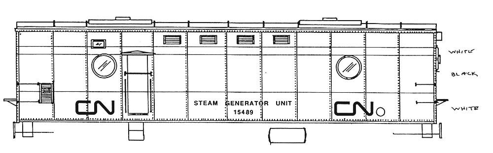 HO Decal CN steam generator - black & grey car - circa 1964 #15480-15494