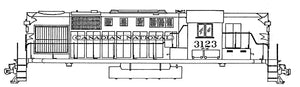 HO Decal CN RS18 - green & yellow scheme - circa 1950