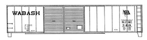 HO Decal NJI&I 50' double door box - small flag herald, circa 1957 - 10'6" car #3400-3499
