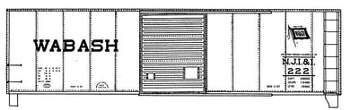 HO Decal NJI&I 40' ACF boxcar - circa 1957 - 10'6