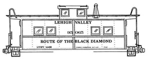 HO Decal LV caboose - "Route of the Black Diamond", circa 1940 #95050-95069 -