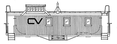 HO Decal CV wood or steel caboose-modern 