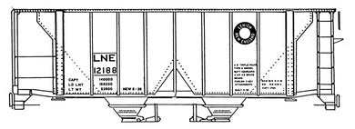 HO Decal L&NE ACF 70 ton covered hopper - 1938 #12101-12801 -