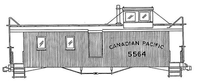 HO Decal Canadian Pacific wood caboose - arched roadname - circa 1909 -