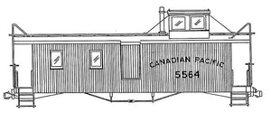 HO Decal Canadian Pacific wood caboose - arched roadname - circa 1909 -
