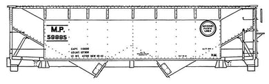 HO Decal MP twin offset side hopper - circa 1941 #59750-60949